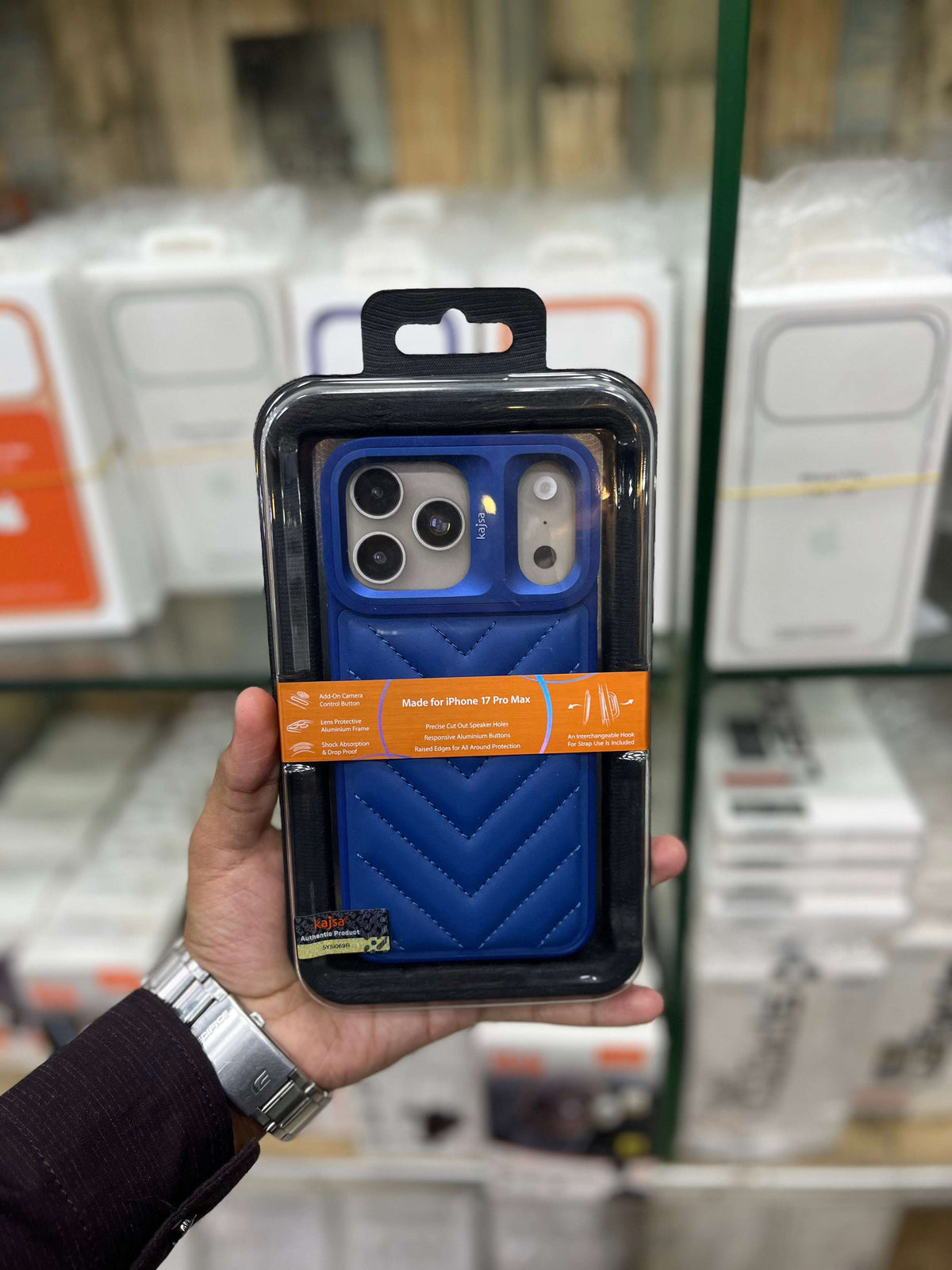 Kajsa Chevron Lines Leather Case For iPhone 17 Pro Max