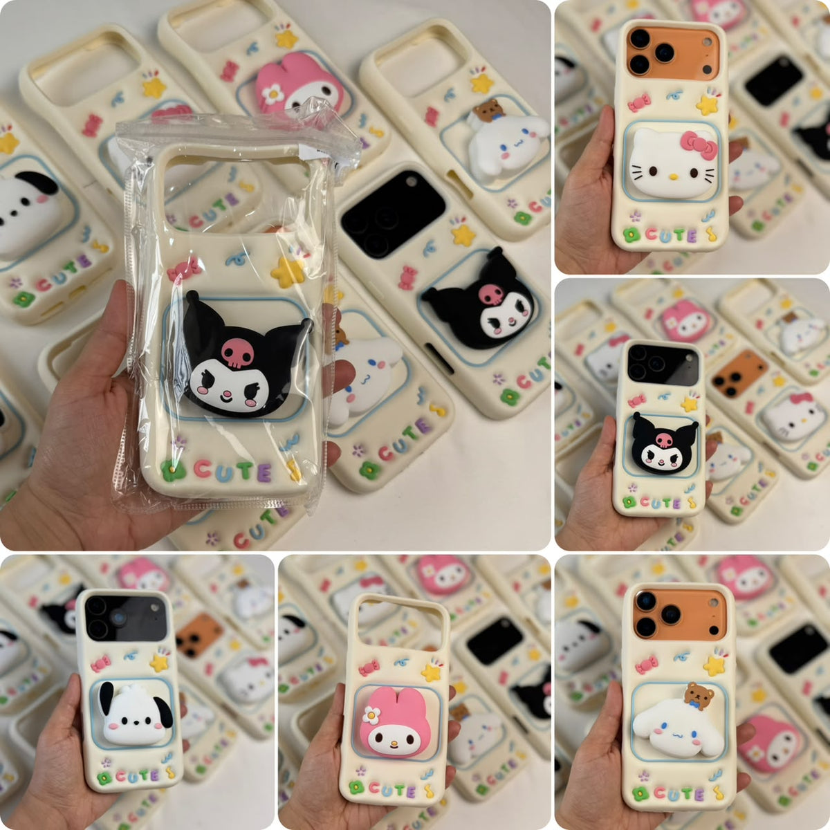 3D Cute Character Phone Case – Kawaii Cartoon Protective Case