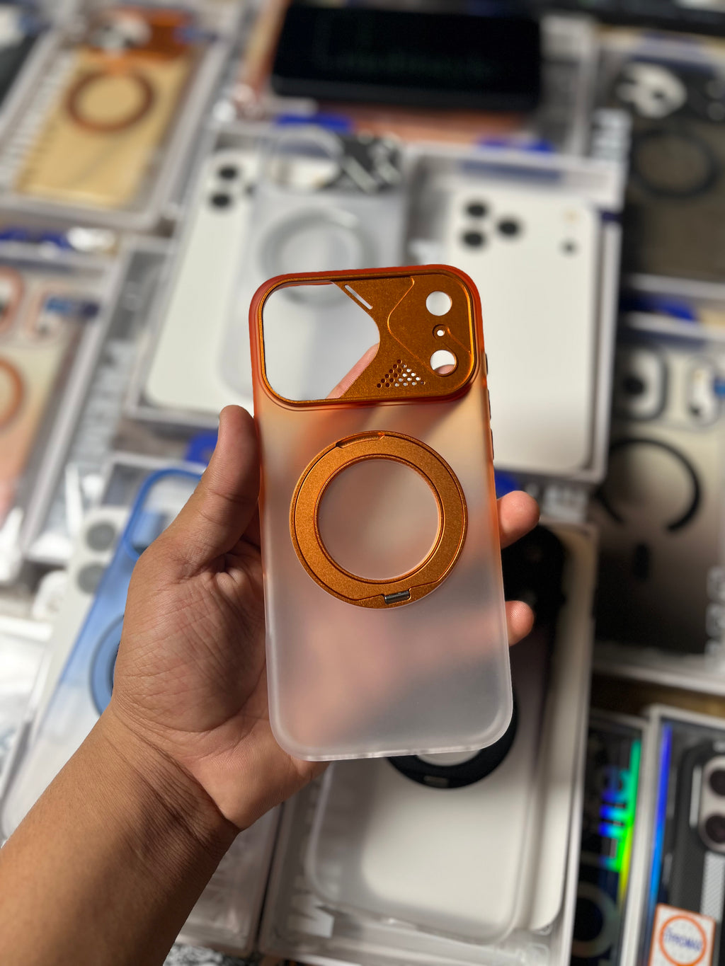 Dual Colour Matte 360° Rotating Stand For iPhone 17 Pro Max