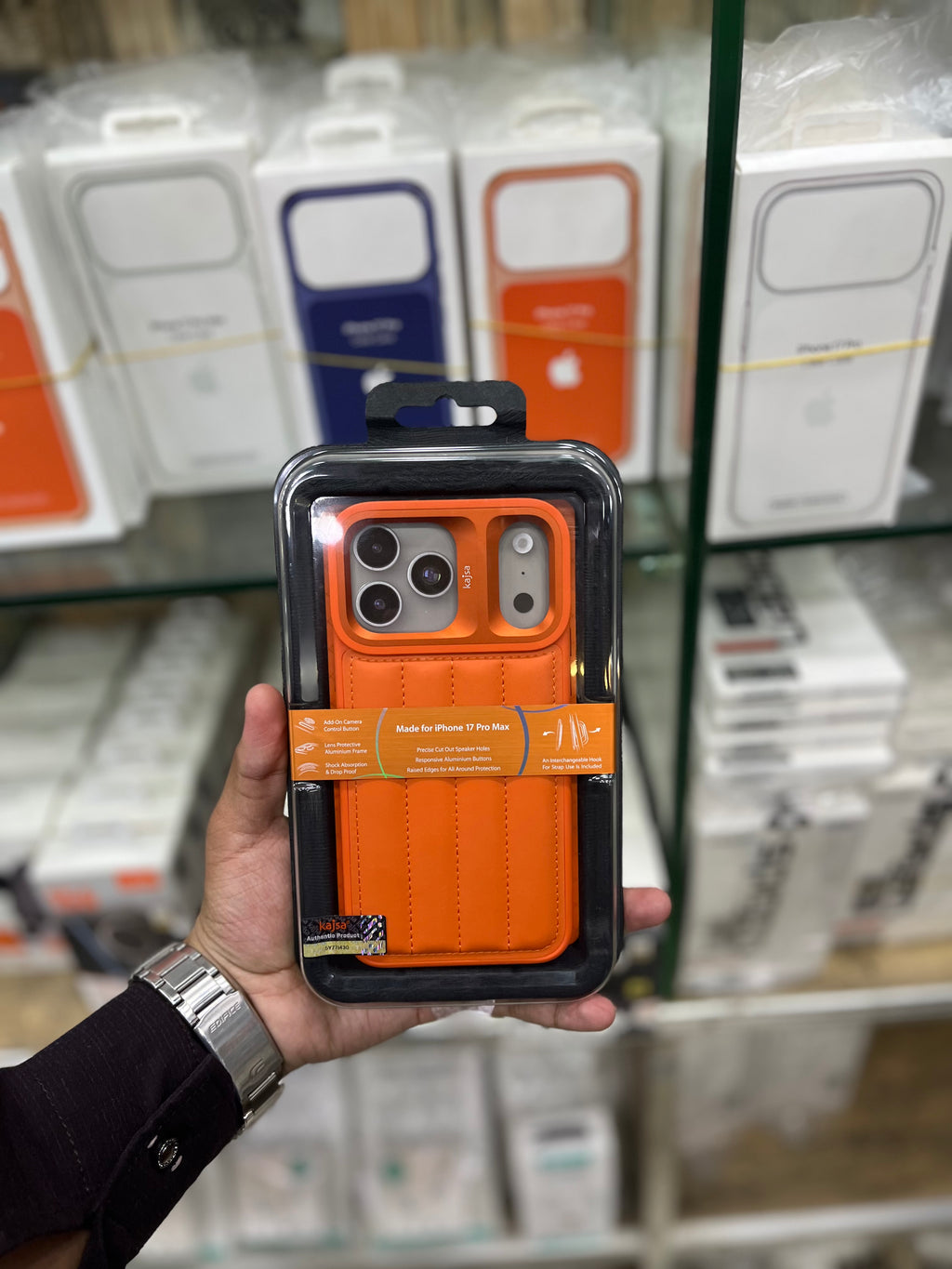 Kajsa Vertical Line Leather Case For iPhone 17 Pro Max