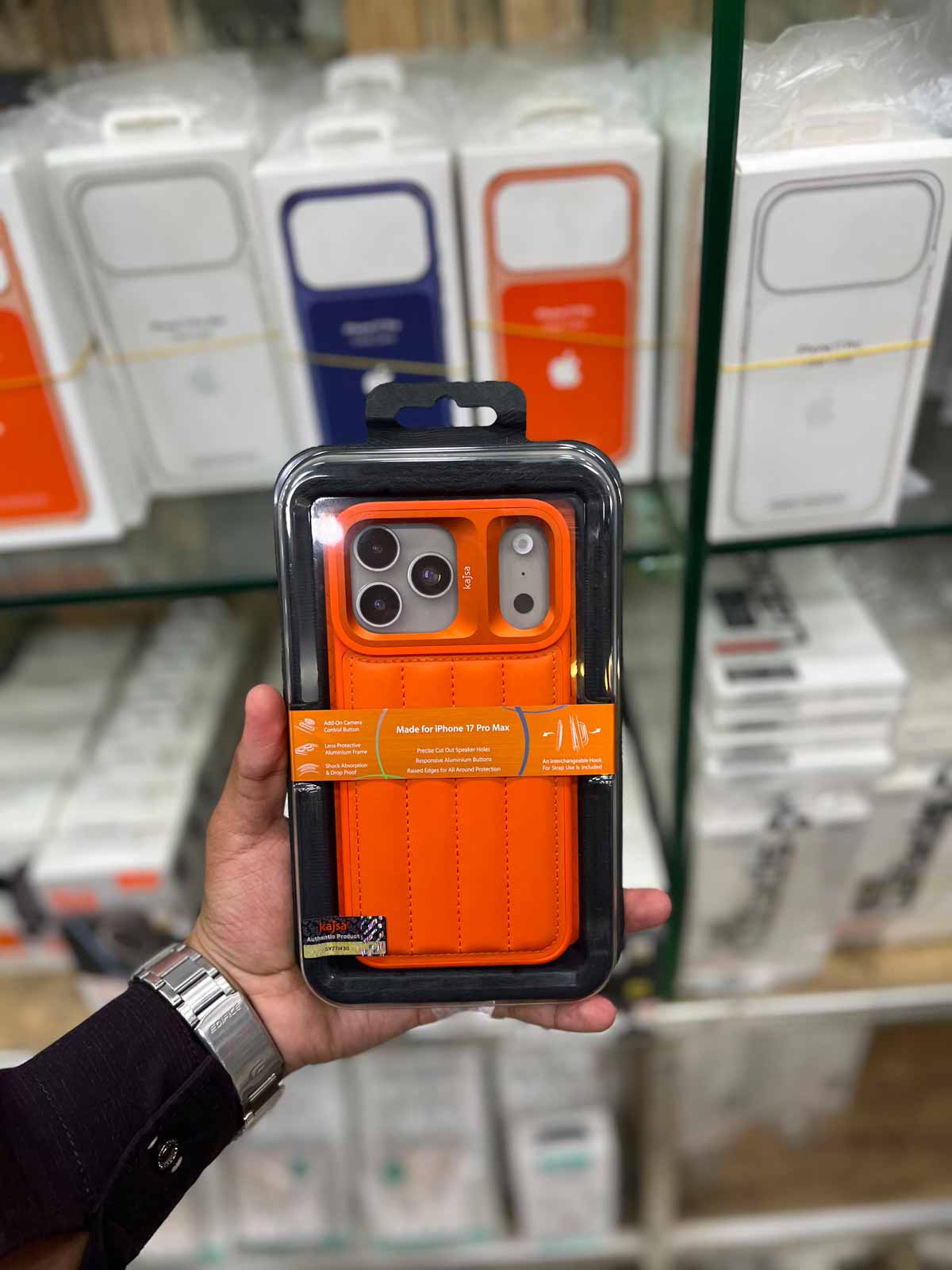 Kajsa Vertical Line Leather Case For iPhone 17 Pro Max