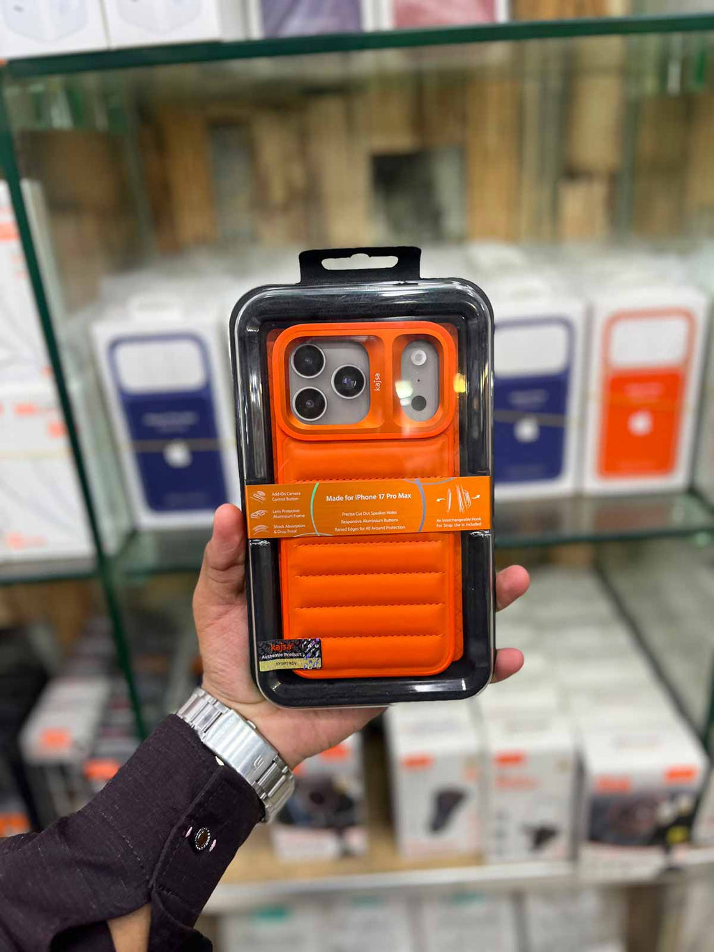 Kajsa Horizontal Line Leather Case For iPhone 17 Pro Max