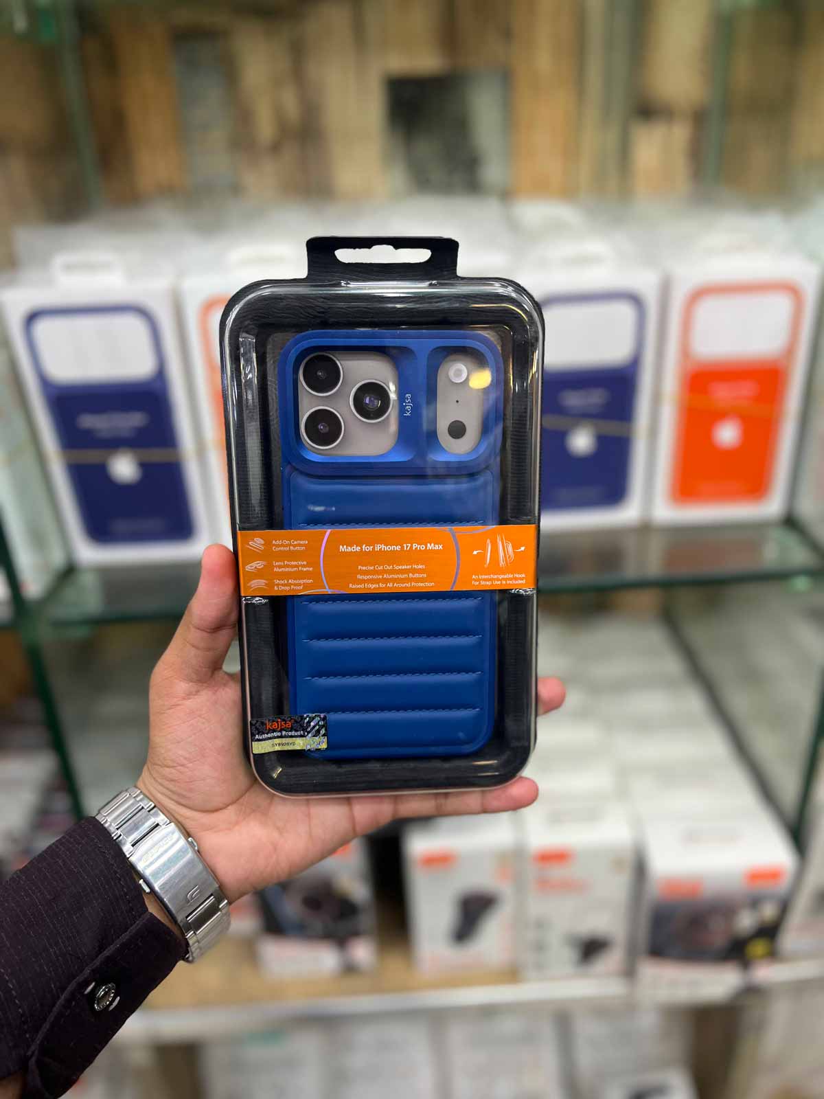 Kajsa Horizontal Line Leather Case For iPhone 17 Pro Max