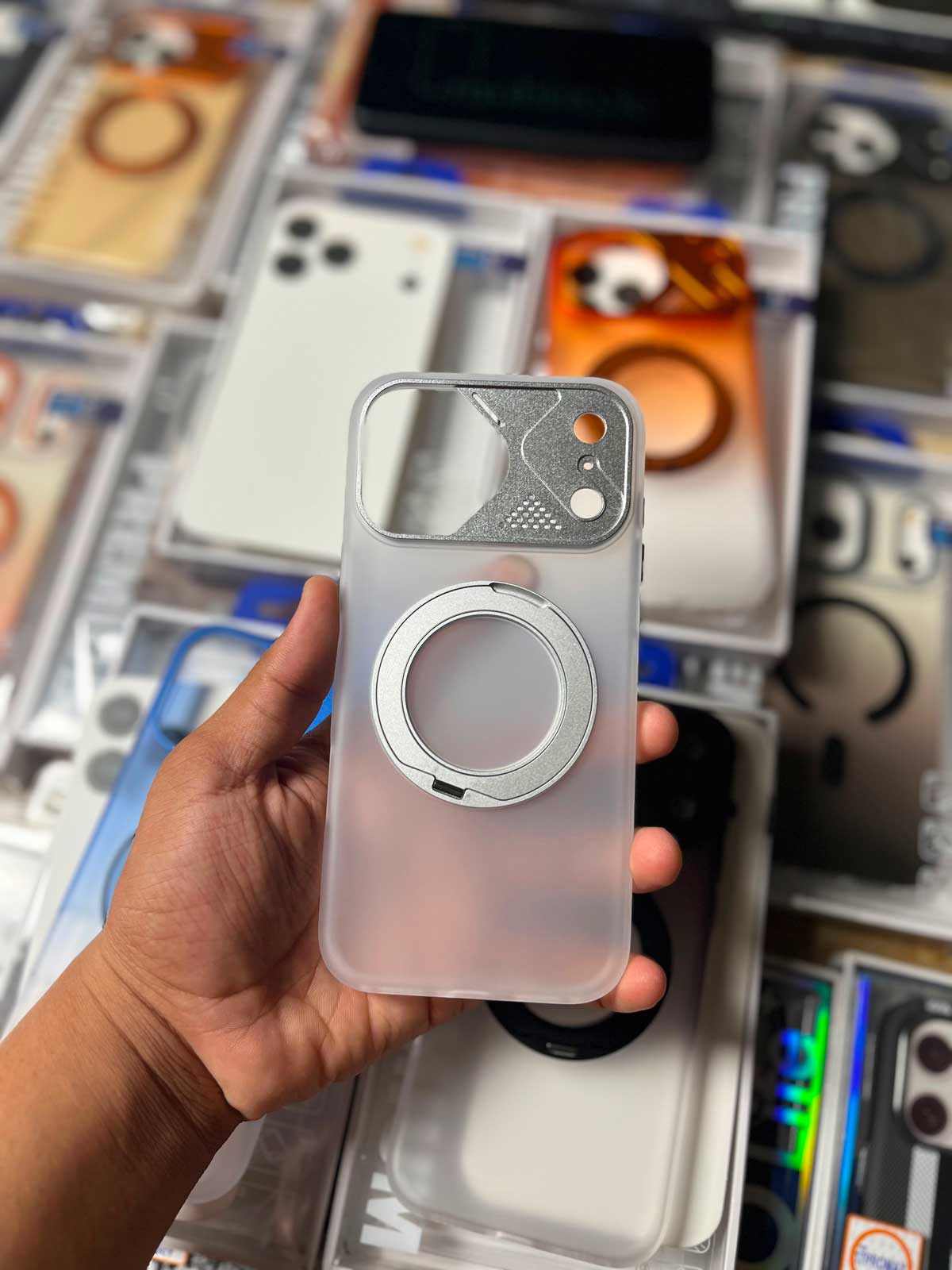 Dual Colour Matte 360° Rotating Stand For iPhone 17 Pro Max
