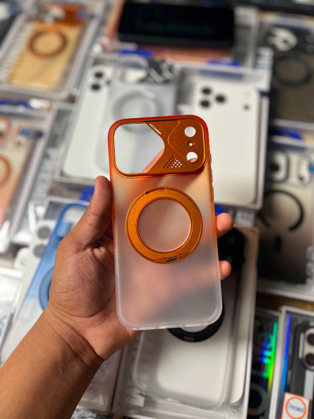 Dual Colour Matte 360° Rotating Stand For iPhone 17 Pro Max