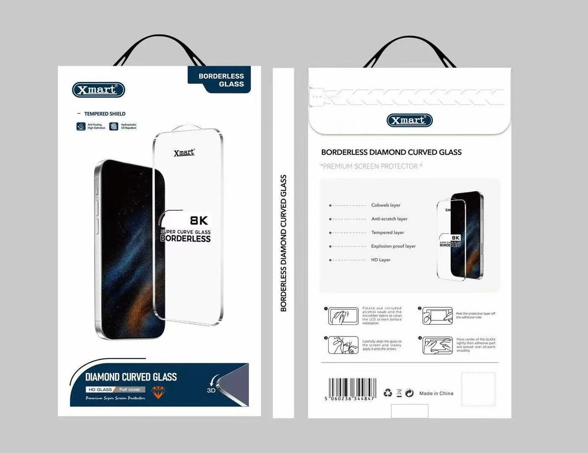 Xmart 8K Borderless Curved Glass ( HD Clear And Privacy )